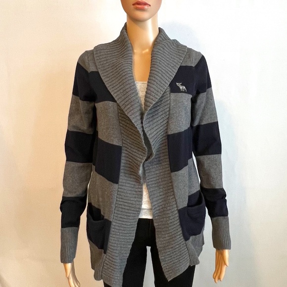 Abercrombie and Fitch Vintage Open-front Cardigan Cashmere-Wool Blend Size M - Picture 1 of 7